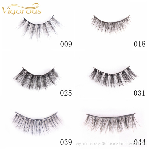 Vigorous Silk Supplier New Fashion Make Up Extension Synthetic Wholesale Vendor Full Strip False Eyelashes